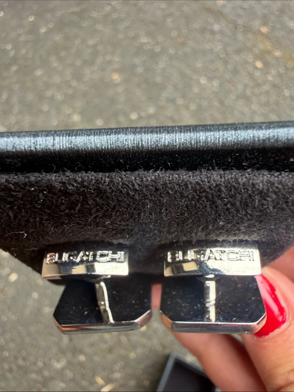 Bugatchi Silver-Tone Cufflinks with Black and Gray Stripes